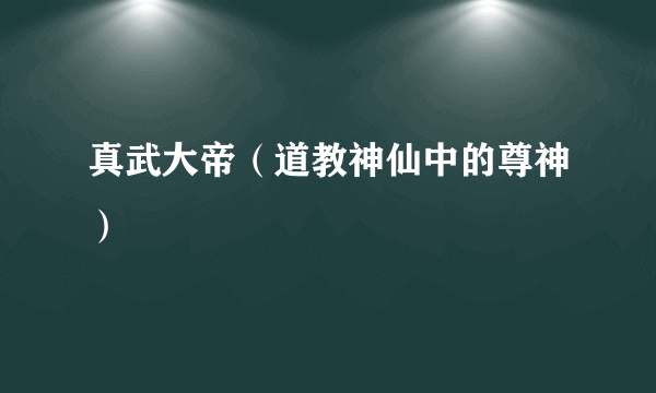 真武大帝（道教神仙中的尊神）