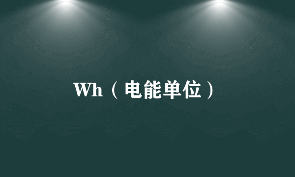 Wh（电能单位）