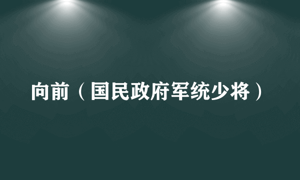 向前（国民政府军统少将）