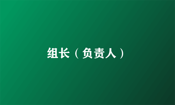 组长（负责人）