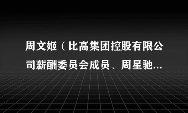 周文姬（比高集团控股有限公司薪酬委员会成员、周星驰的亲姐姐）