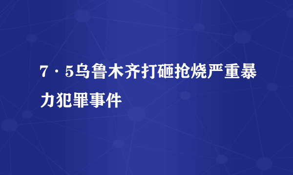 7·5乌鲁木齐打砸抢烧严重暴力犯罪事件