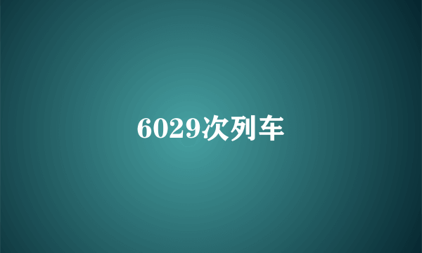 6029次列车