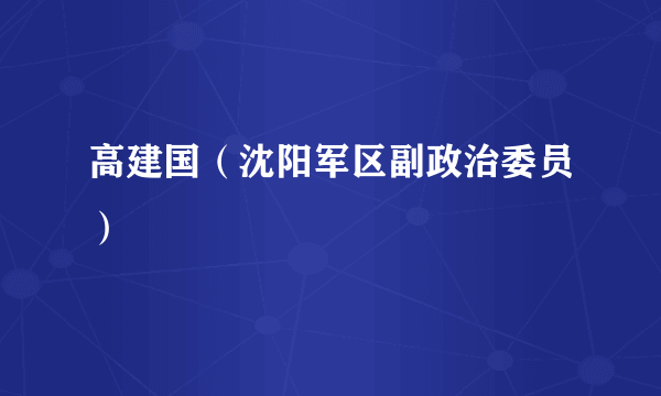 什么是高建国（沈阳军区副政治委员）