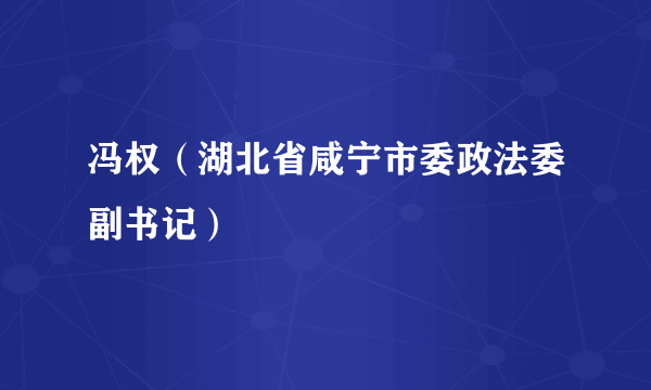 冯权（湖北省咸宁市委政法委副书记）