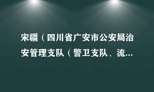 宋疆（四川省广安市公安局治安管理支队（警卫支队、流动人口管理办公室）副支队长、一级警长）