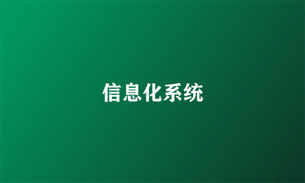 信息化系统