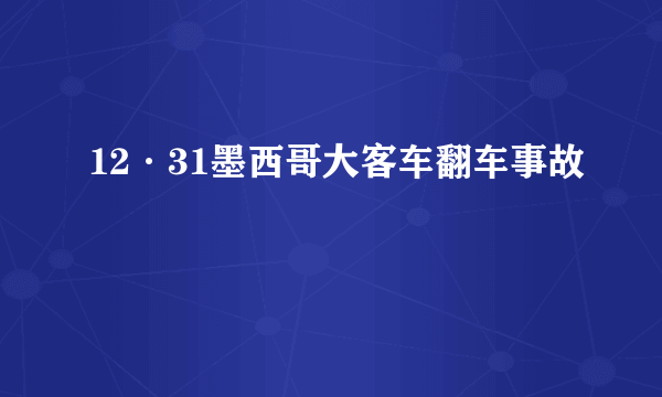 什么是12·31墨西哥大客车翻车事故