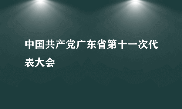 中国共产党广东省第十一次代表大会