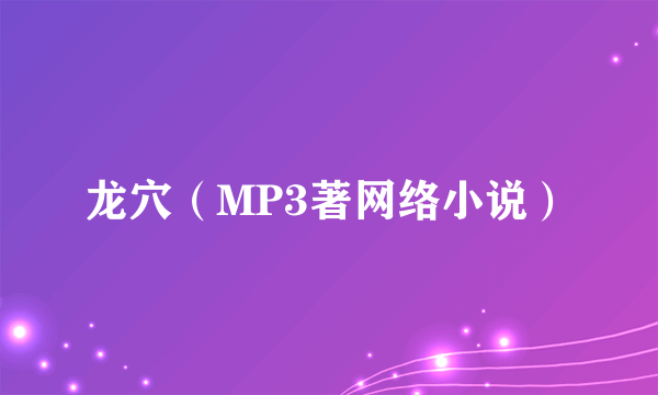 什么是龙穴（MP3著网络小说）