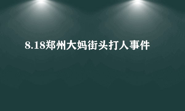 8.18郑州大妈街头打人事件