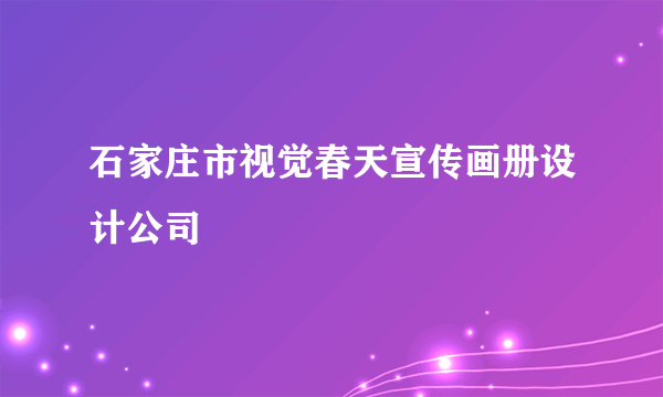 石家庄市视觉春天宣传画册设计公司