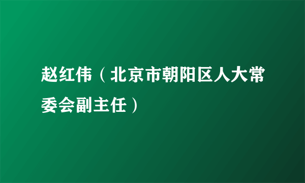 赵红伟（北京市朝阳区人大常委会副主任）