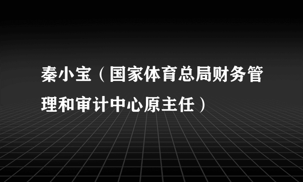 秦小宝（国家体育总局财务管理和审计中心原主任）