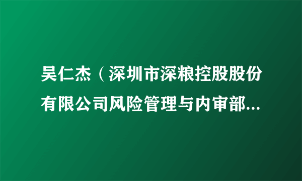 吴仁杰（深圳市深粮控股股份有限公司风险管理与内审部部长助理）