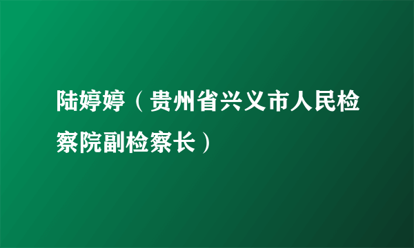 什么是陆婷婷（贵州省兴义市人民检察院副检察长）