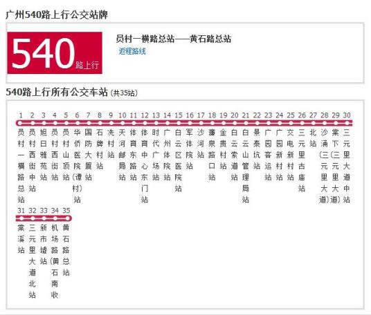 什么是广州公交540路