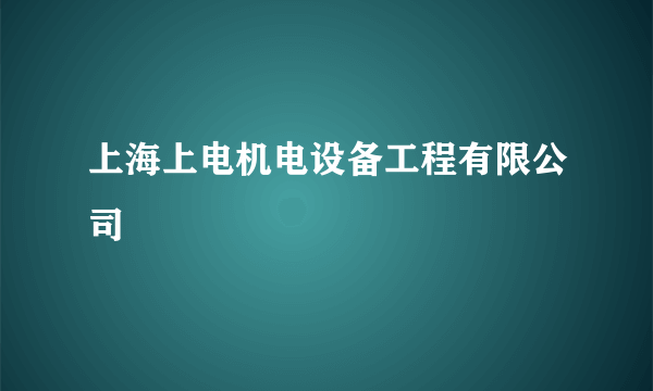 上海上电机电设备工程有限公司