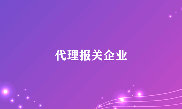 代理报关企业