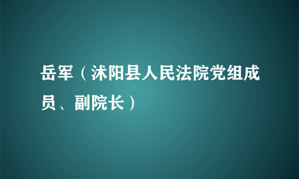 岳军（沭阳县人民法院党组成员、副院长）