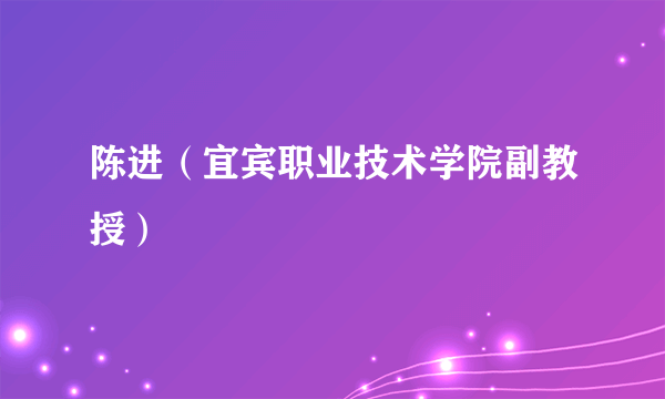 什么是陈进（宜宾职业技术学院副教授）