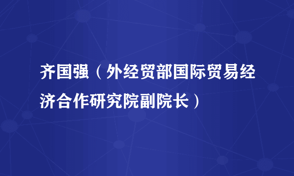 什么是齐国强（外经贸部国际贸易经济合作研究院副院长）