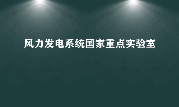 什么是风力发电系统国家重点实验室