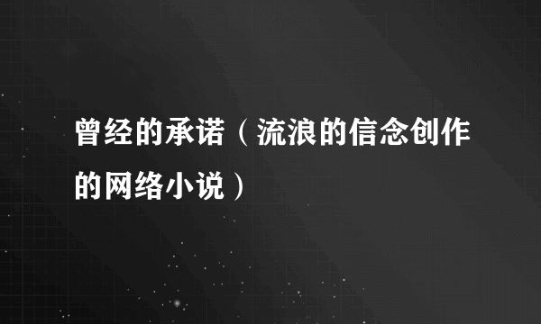 曾经的承诺（流浪的信念创作的网络小说）