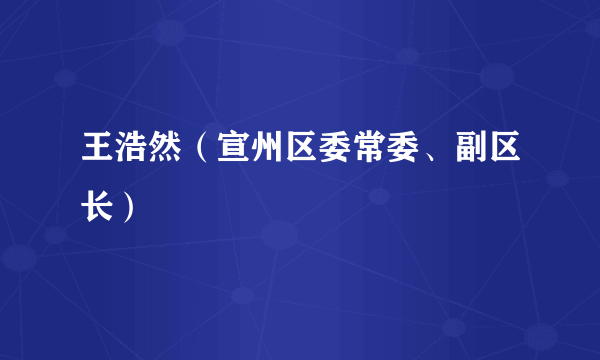 王浩然（宣州区委常委、副区长）