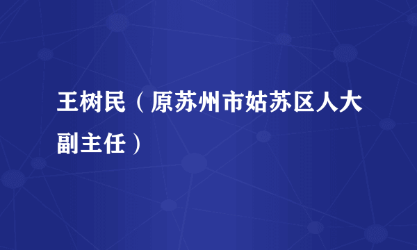 王树民（原苏州市姑苏区人大副主任）