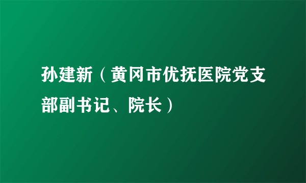 孙建新（黄冈市优抚医院党支部副书记、院长）