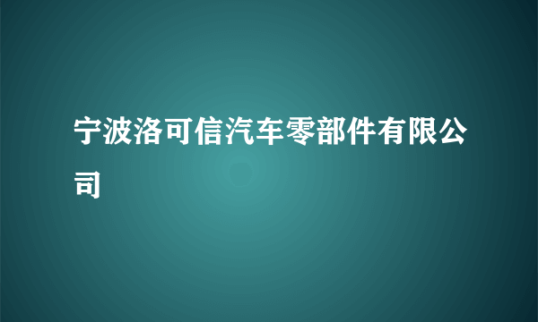 宁波洛可信汽车零部件有限公司