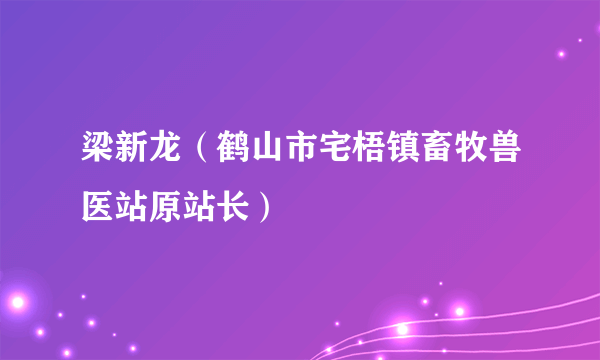 梁新龙（鹤山市宅梧镇畜牧兽医站原站长）