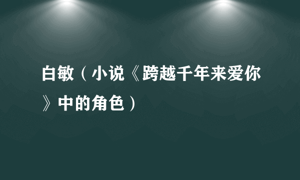 白敏（小说《跨越千年来爱你》中的角色）