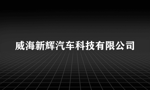 威海新辉汽车科技有限公司