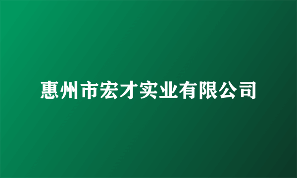 惠州市宏才实业有限公司