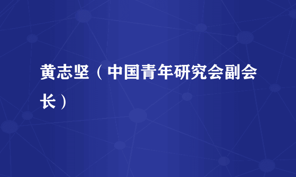 黄志坚（中国青年研究会副会长）