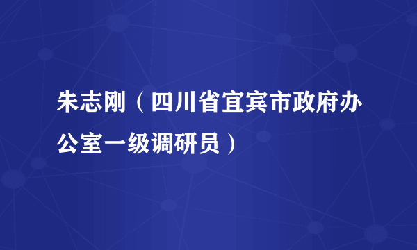 朱志刚（四川省宜宾市政府办公室一级调研员）