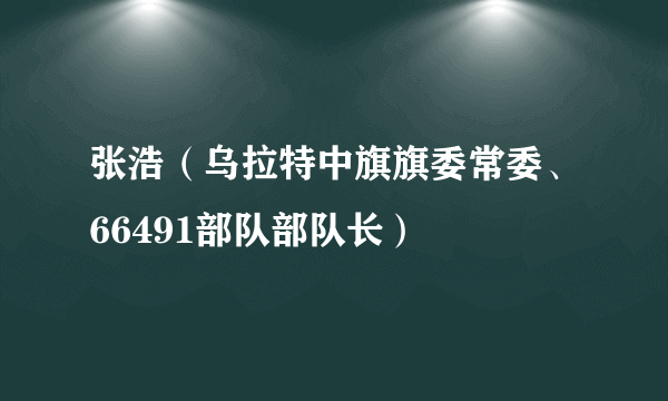 什么是张浩（乌拉特中旗旗委常委、66491部队部队长）