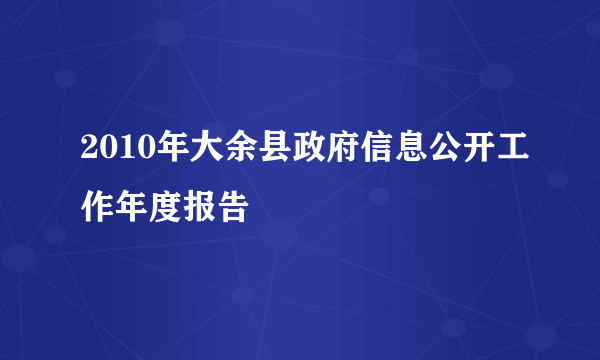 2010年大余县政府信息公开工作年度报告