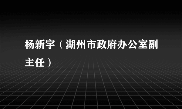 杨新宇（湖州市政府办公室副主任）