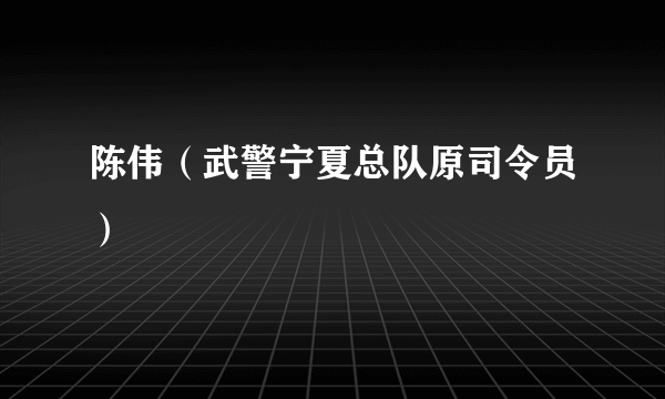 陈伟（武警宁夏总队原司令员）