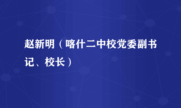 什么是赵新明（喀什二中校党委副书记、校长）