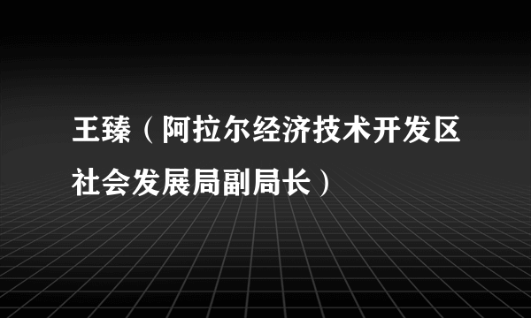 王臻（阿拉尔经济技术开发区社会发展局副局长）