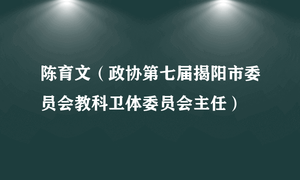 陈育文（政协第七届揭阳市委员会教科卫体委员会主任）