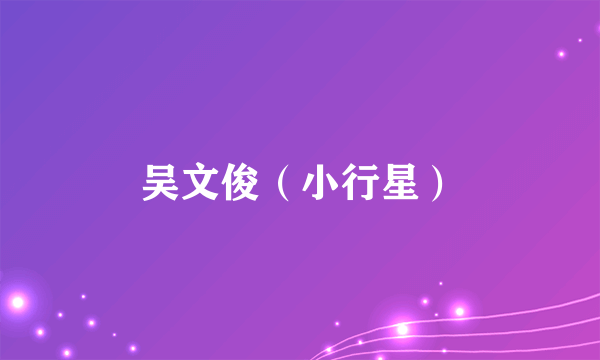 什么是吴文俊（小行星）