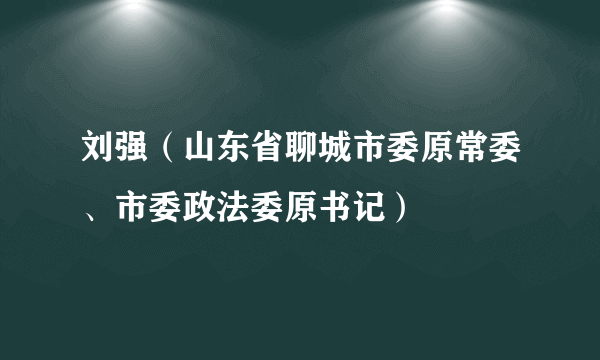 刘强（山东省聊城市委原常委、市委政法委原书记）