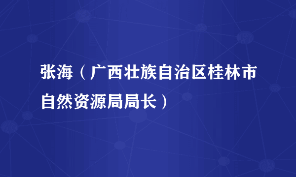 张海（广西壮族自治区桂林市自然资源局局长）