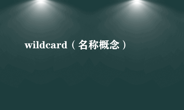 wildcard（名称概念）