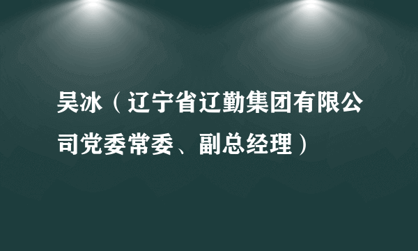 什么是吴冰（辽宁省辽勤集团有限公司党委常委、副总经理）